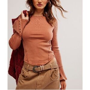 NWT. FREE PEOPLE Soul Sister Layering Top / Cedarwood   Size: XS